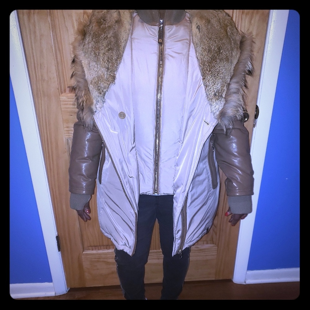 Rudsak Coat w/fur and leather sleeves